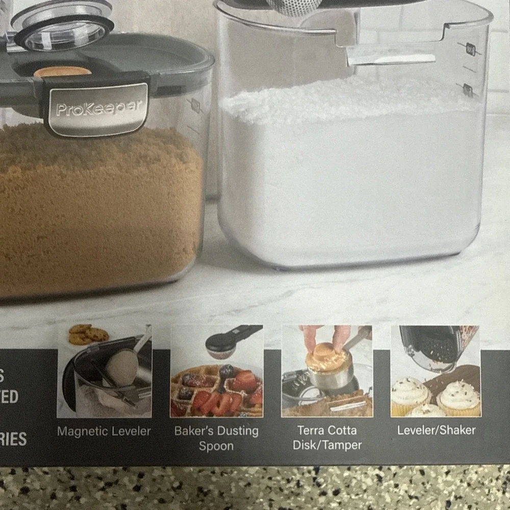 Prepworks ProKeeper Plus Professional 9pc Baking Storage Set Black Airtight NEW
